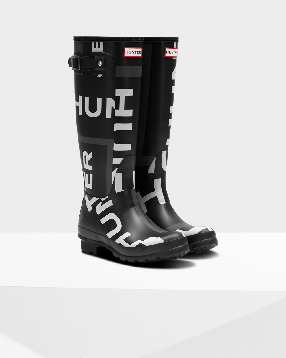 Hunter Mujer Original Exploded Logo - Botas de Lluvia Negras - 408-VHOSNJ